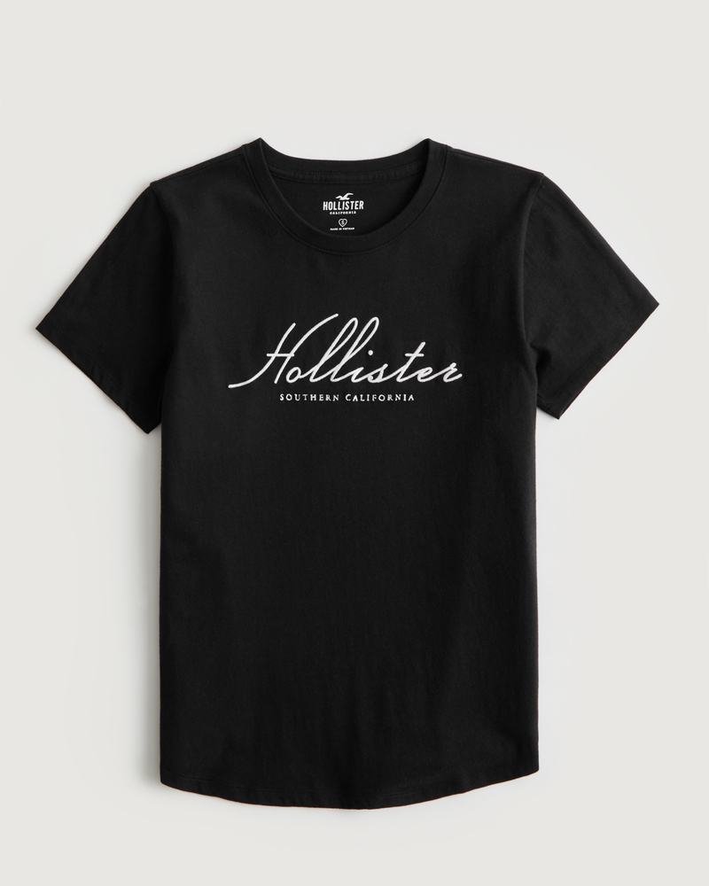Women's Easy Embroidered Logo Graphic Tee Women's Hollister Women's