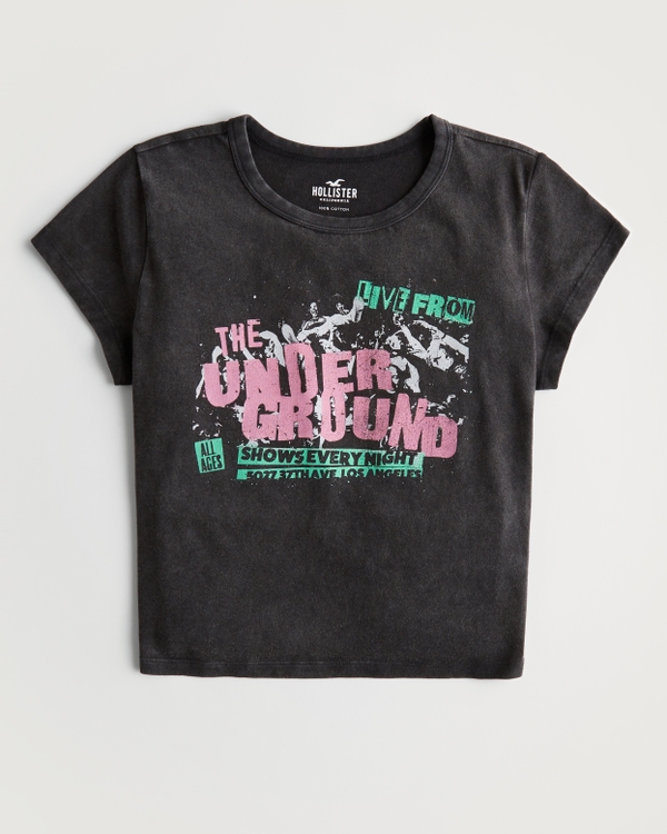 Women's Relaxed Print Graphic Baby Tee | Women's Clearance | HollisterCo.com