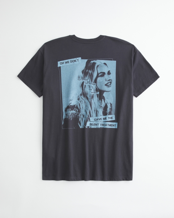 Oversized Freya Skye Silent Treatment Graphic Tee, Black view 1