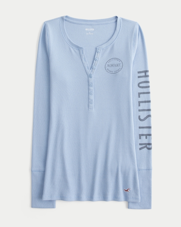 Logo Graphic Henley, Light Blue view 1