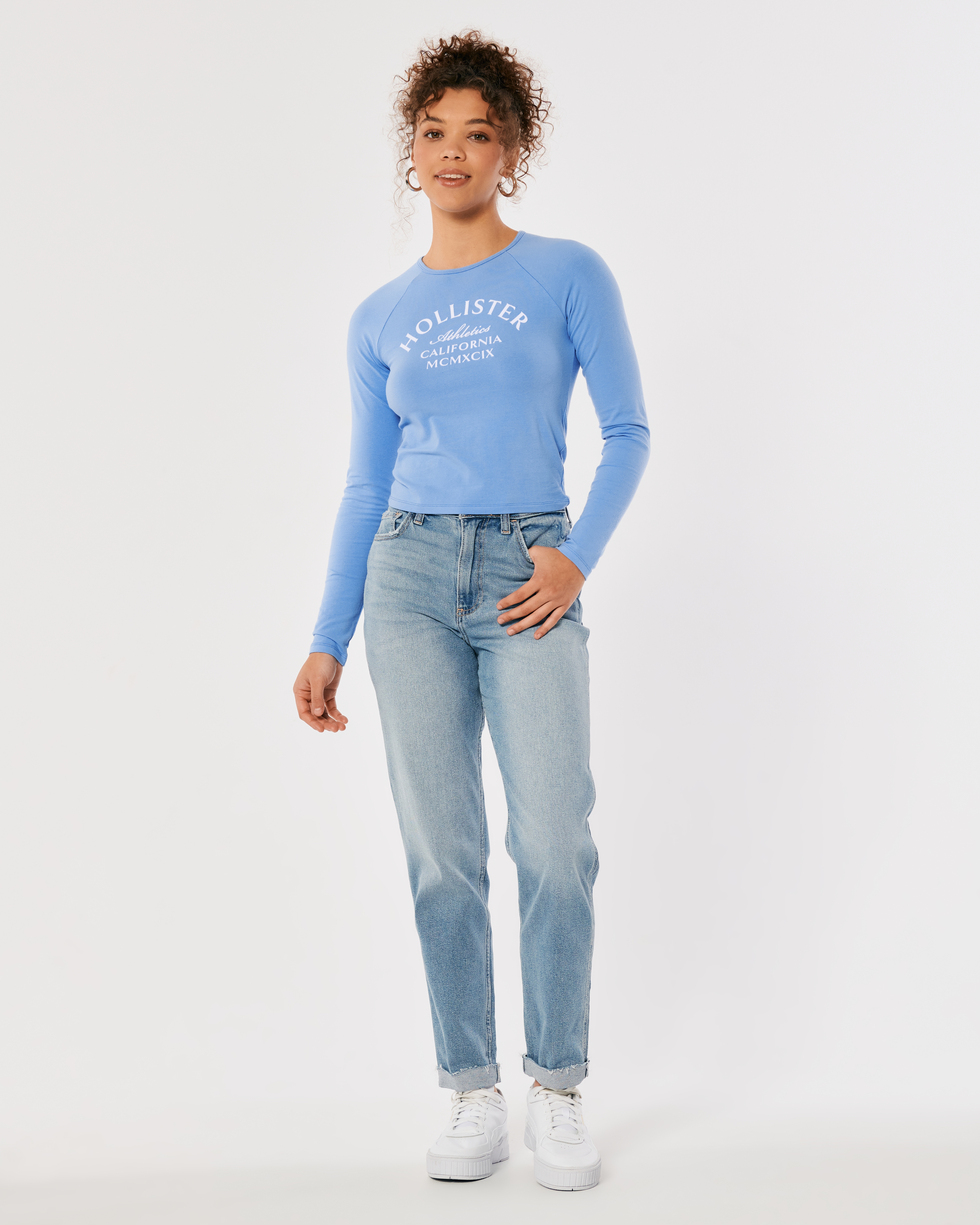 Hollister Long-Sleeve Shimmer Baby Tee