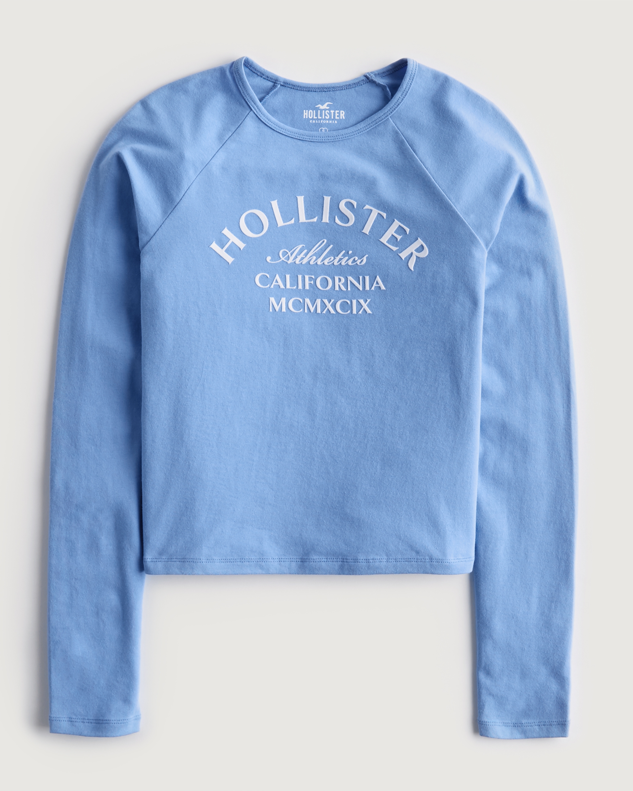 Hollister Long-sleeve Logo Graphic Tee in Grey