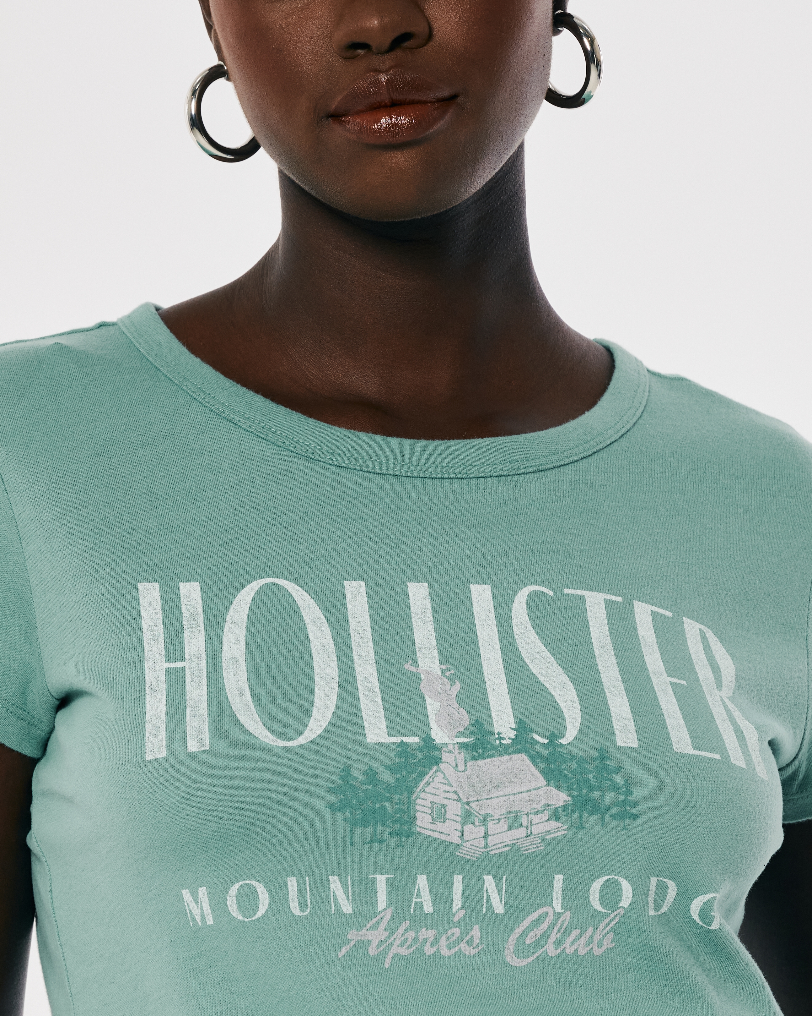 Hollister Relaxed Print Logo Graphic Baby Tee