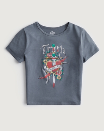 Women's Print Graphic Baby Tee Women's New Arrivals