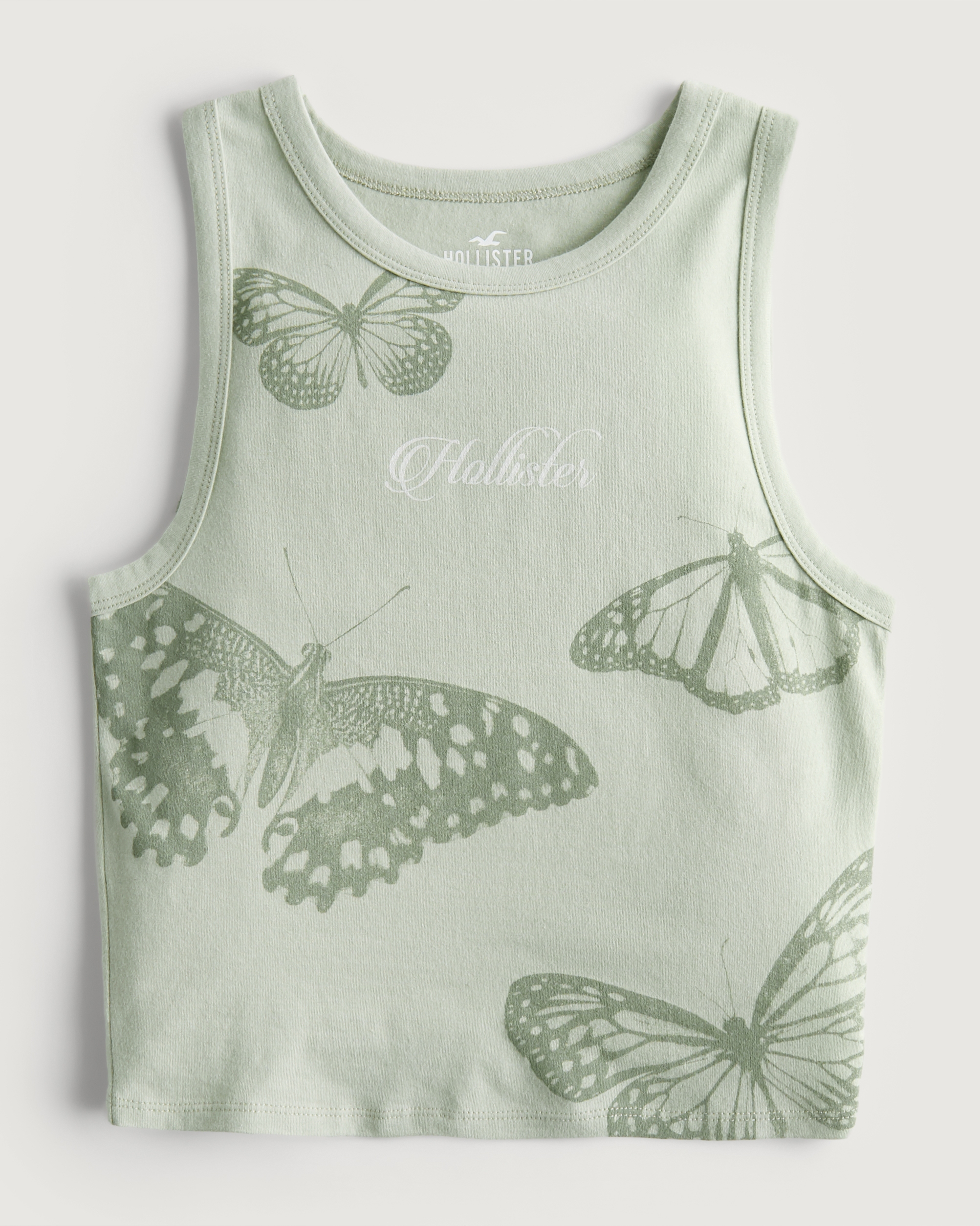 High-Neck Butterfly Graphic Tank