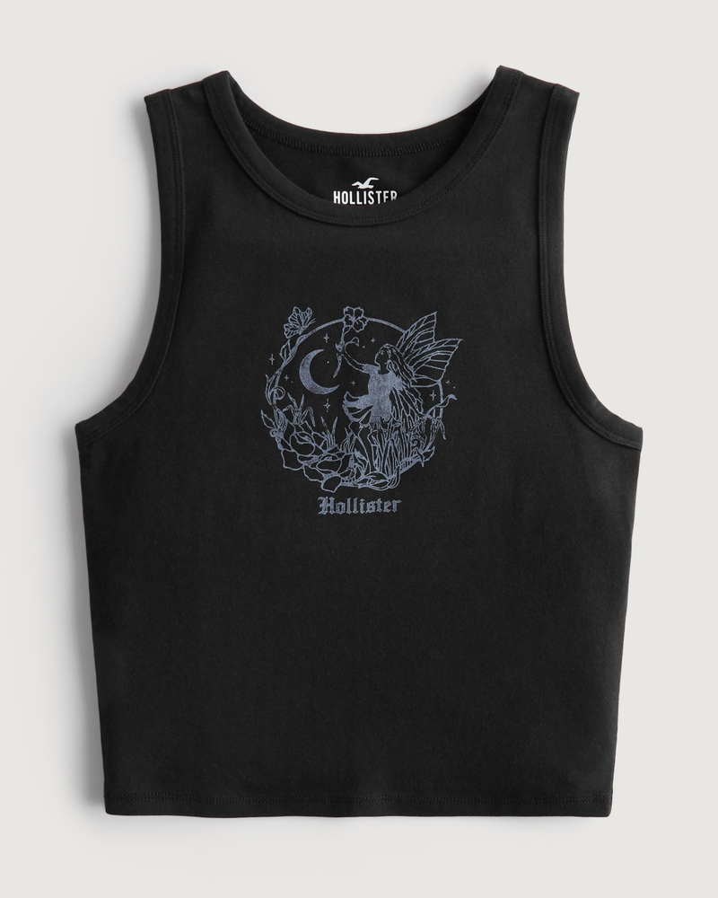 Hollister logo tank top in black