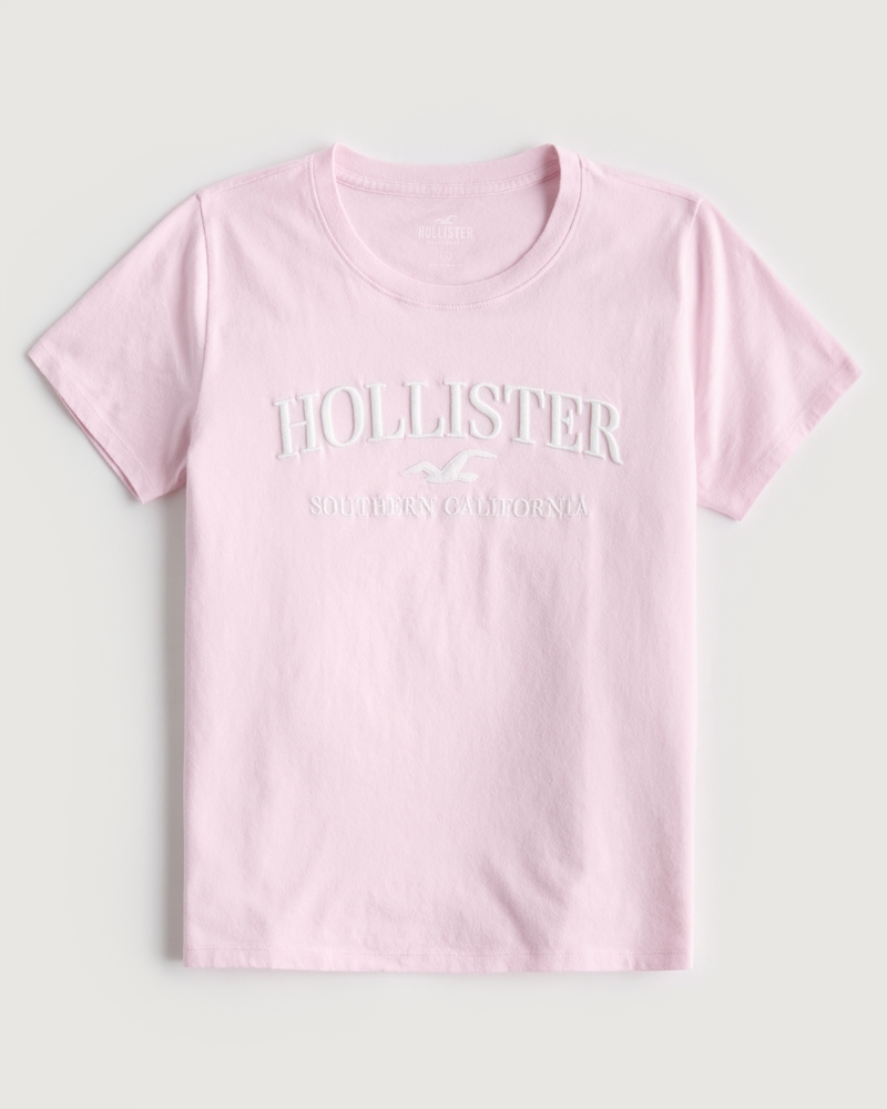 Women's Easy Embroidered Logo Graphic Tee Women's All Hollister Tees