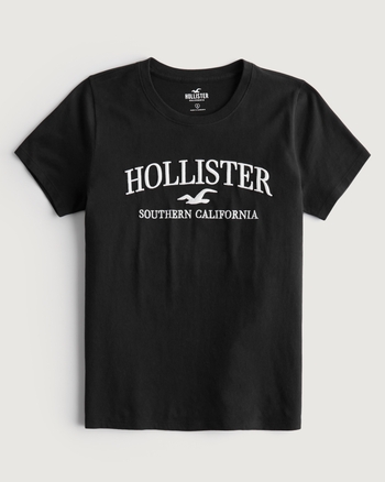 Hollister embroidered logo graphic tee online