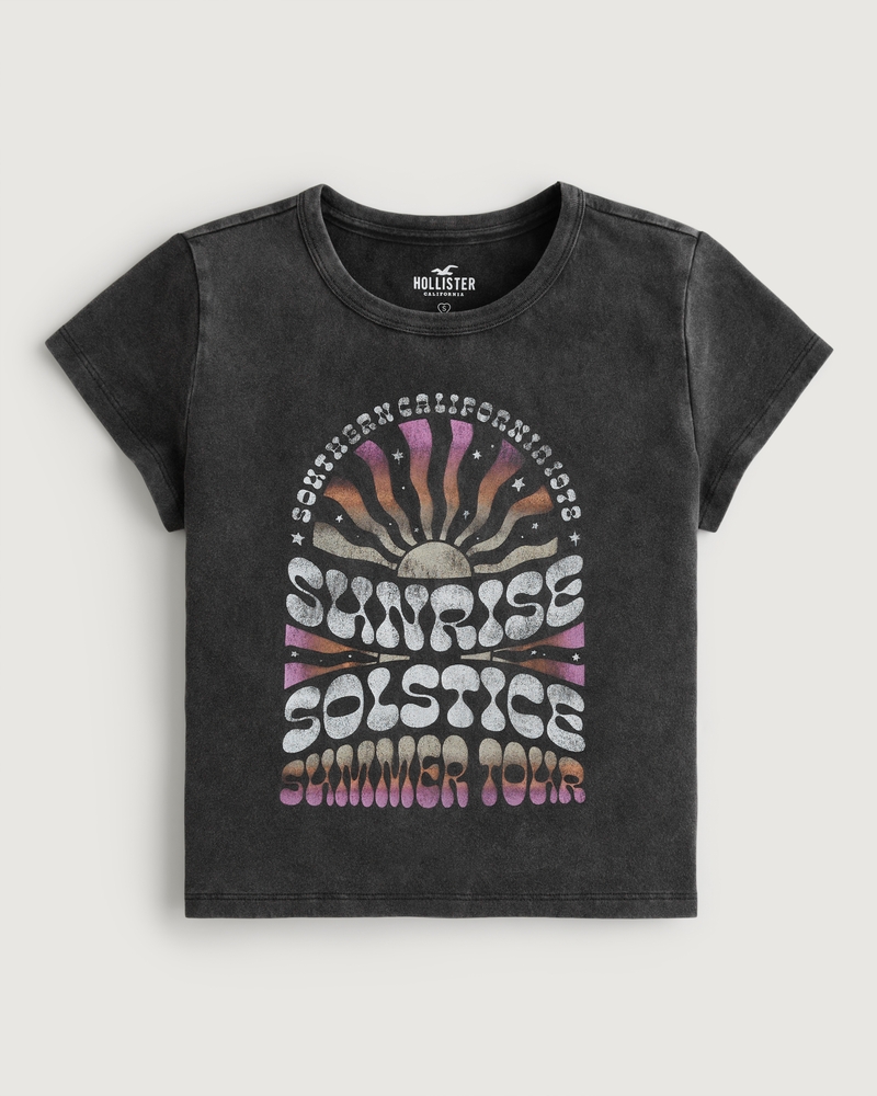 Women's Relaxed Sunrise Solstice Graphic Baby Tee Women's Tops