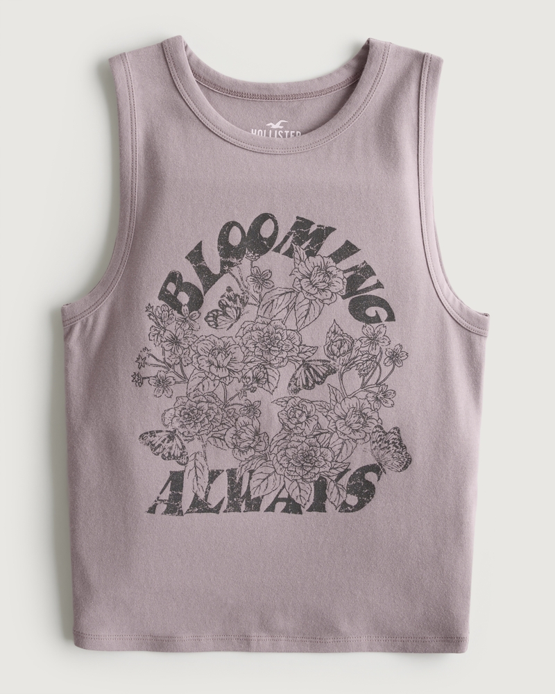 Women's High-Neck Blooming Always Graphic Tank, Women's Clearance