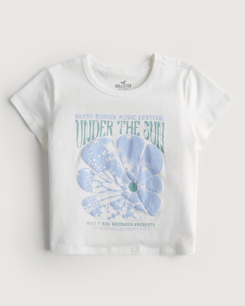Relaxed Retro Music Festival Graphic Baby Tee
