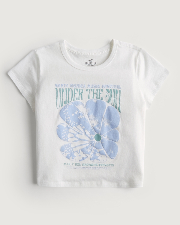 Women's Relaxed Retro Music Festival Graphic Baby Tee | Women's Tops | HollisterCo.com