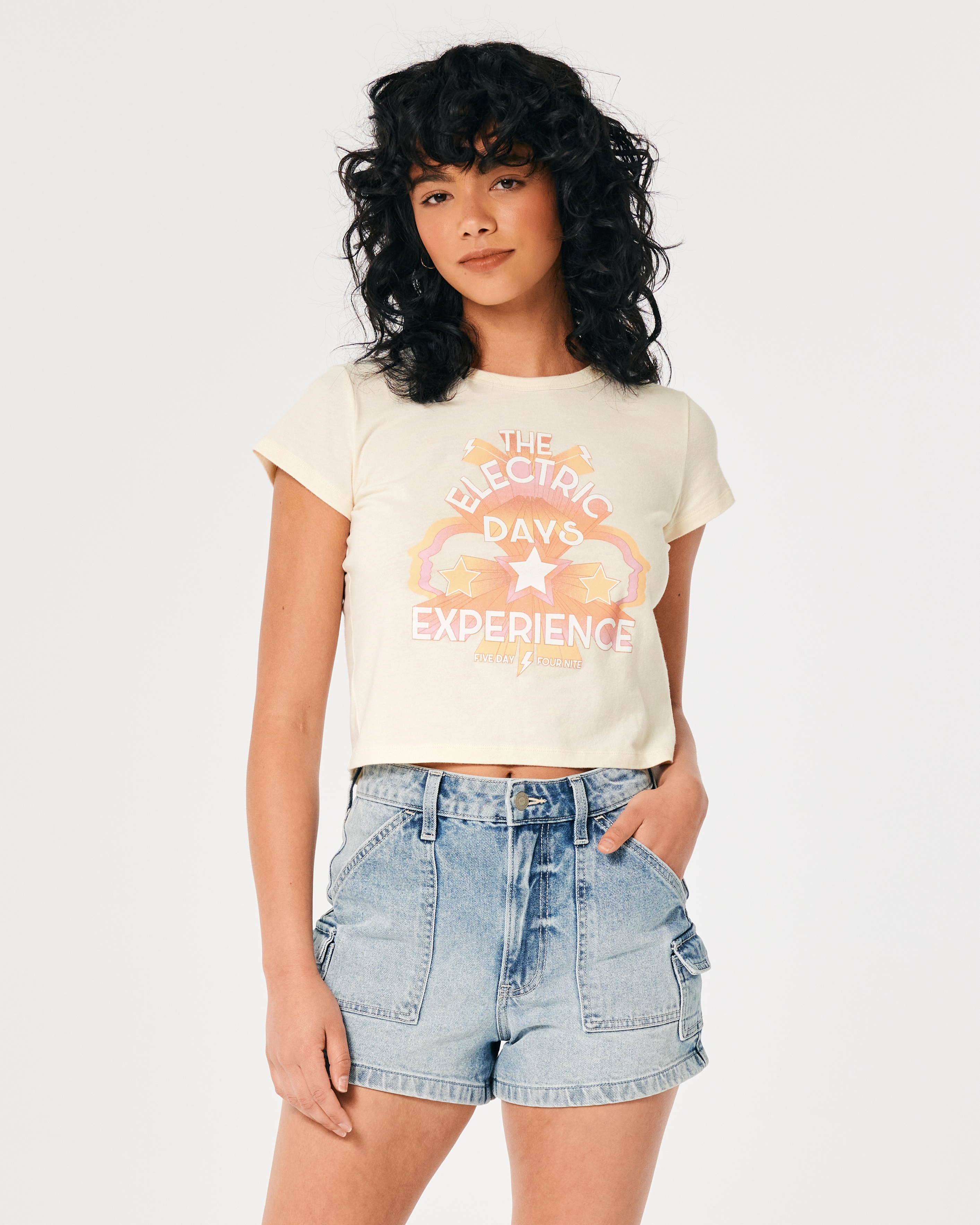 Women's Relaxed Vintage Graphic Baby Tee | Women's Clearance