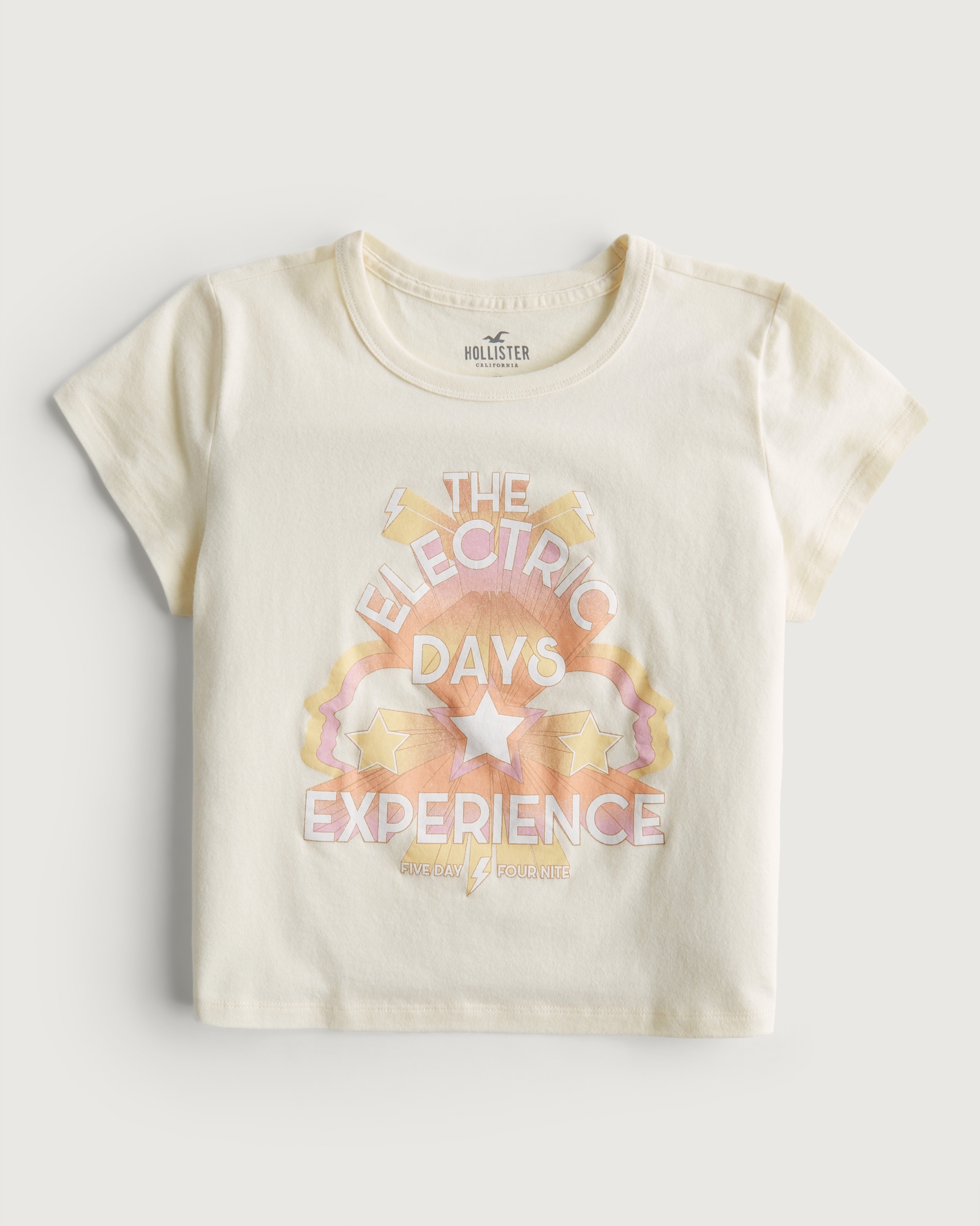 Women's Relaxed Vintage Graphic Baby Tee, Women's Clearance