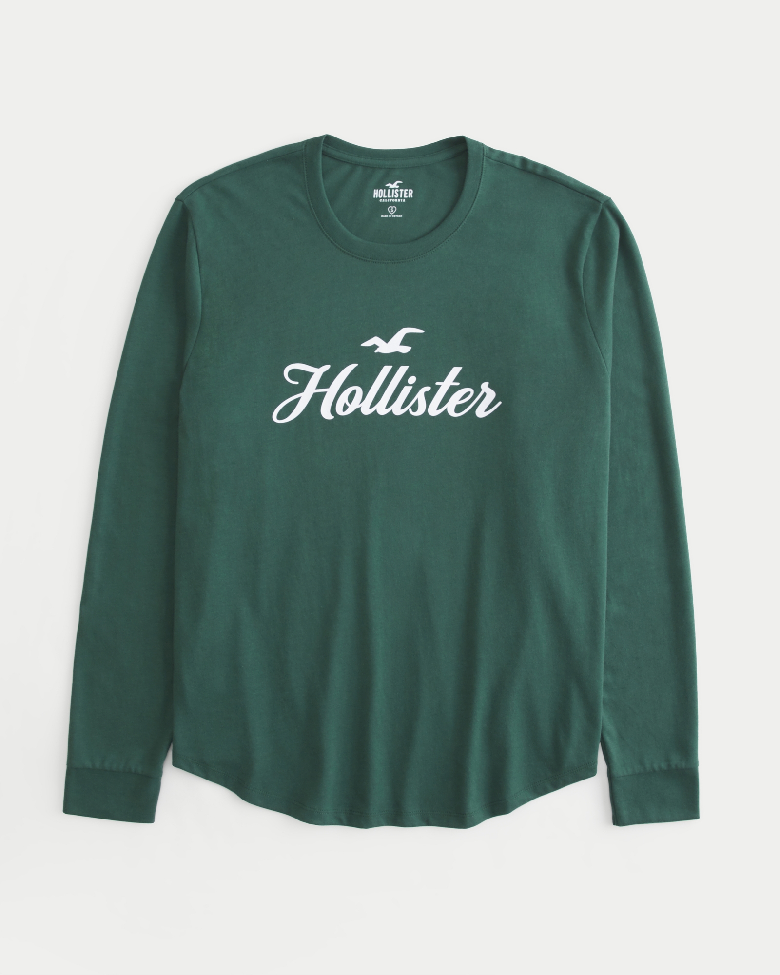 Hollister 3 pack icon logo long sleeve tops in white/gray/navy
