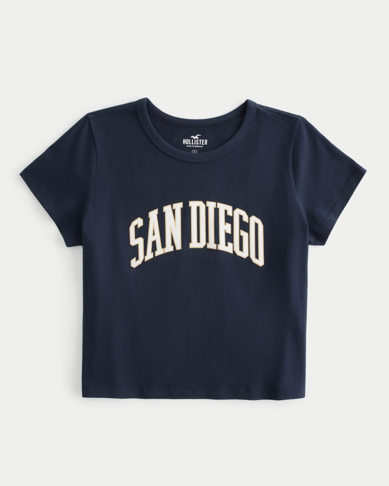 Women's Relaxed San Diego Graphic Baby Tee, Women's Tops