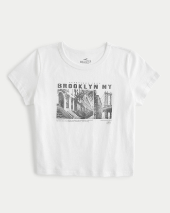 Women's Easy Brooklyn New York Crop Graphic Tee, Women's Clearance