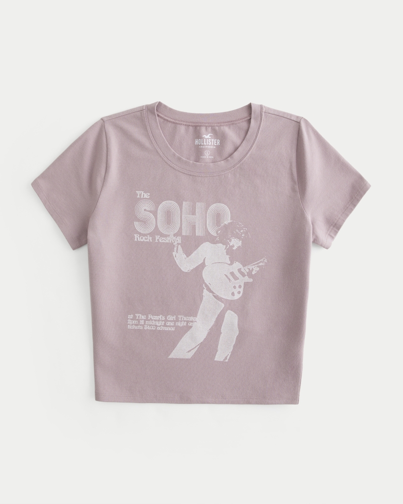 Women's SoHo Rock Festival Graphic Crop Baby Tee Women's Tops