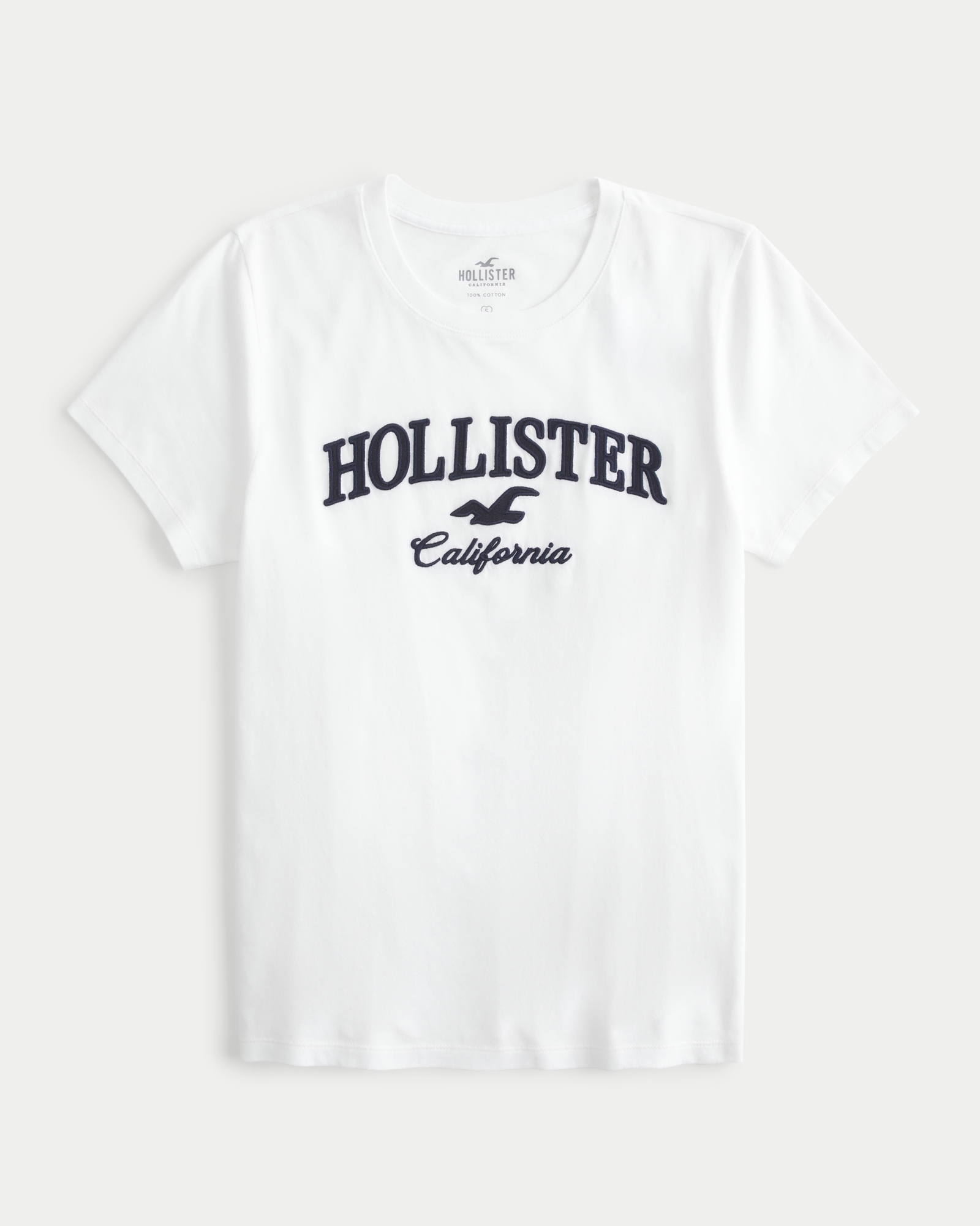 Hollister California Women Graphic Logo Applique Embroidered crop