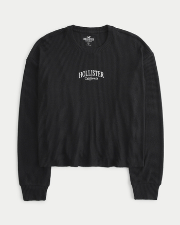 Women's Easy Cozy Ribbed LongSleeve Logo Graphic Tee Women's Tops