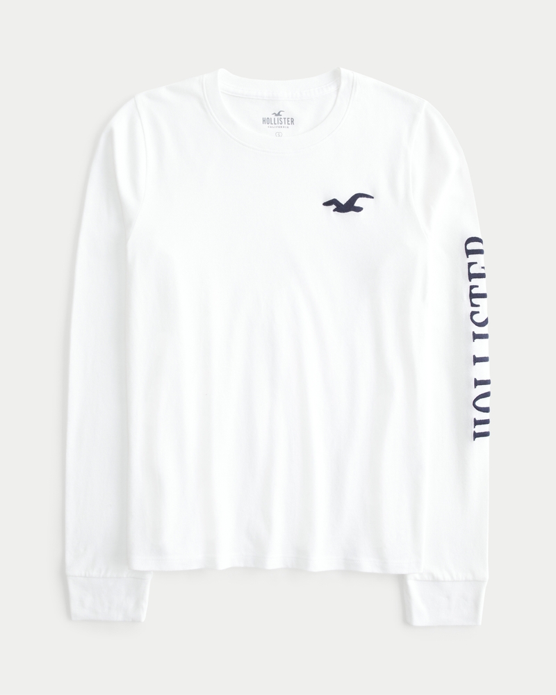 Hollister white long sleeve hotsell