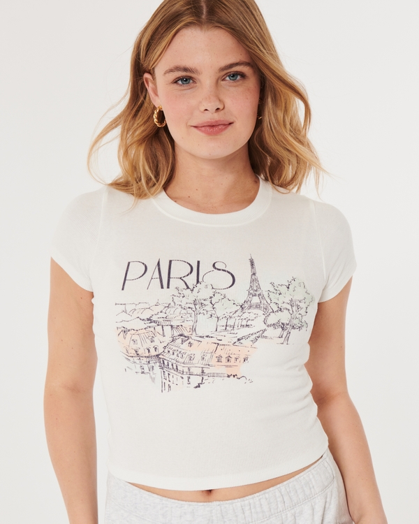 Women's Print Graphic Baby Tee, Women's Clearance