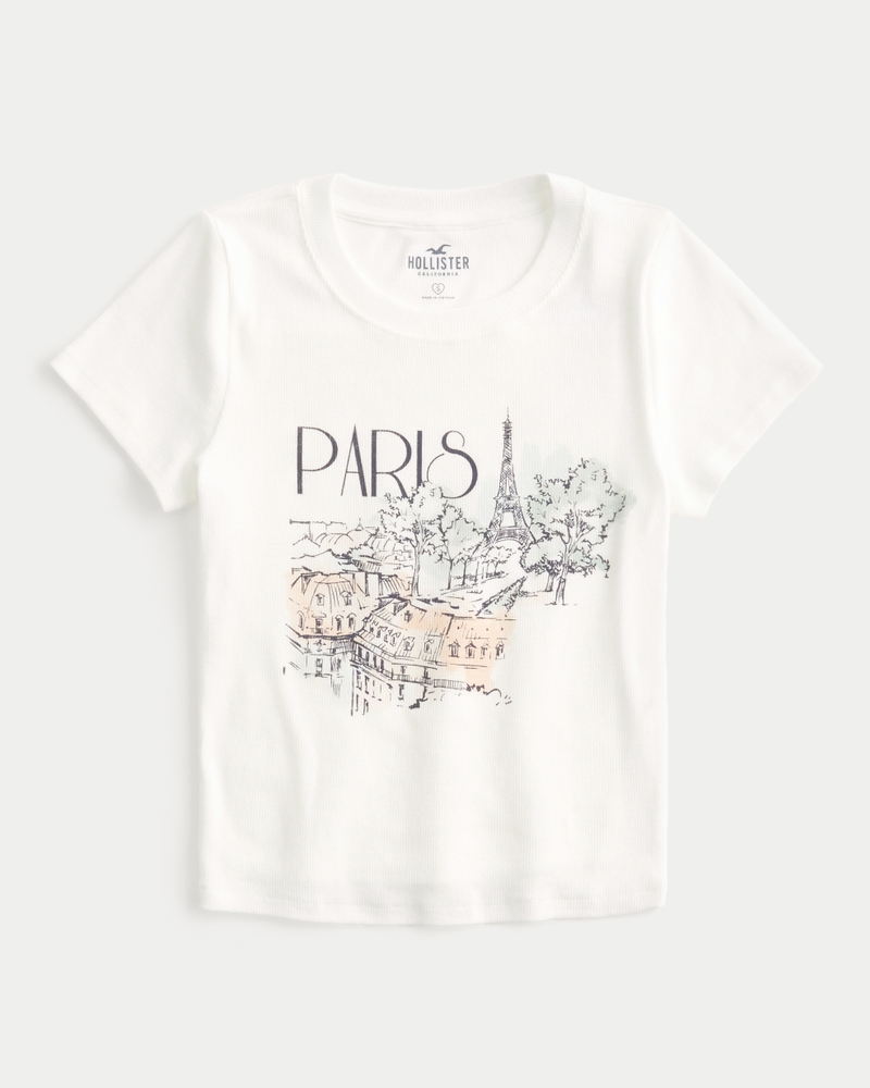 Paris Graphic Crop Baby Tee