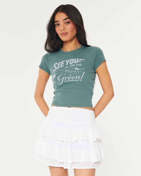 Hollister Shirt Womens XS White w/ Elephant Print Short Sleeve Pocket Thin