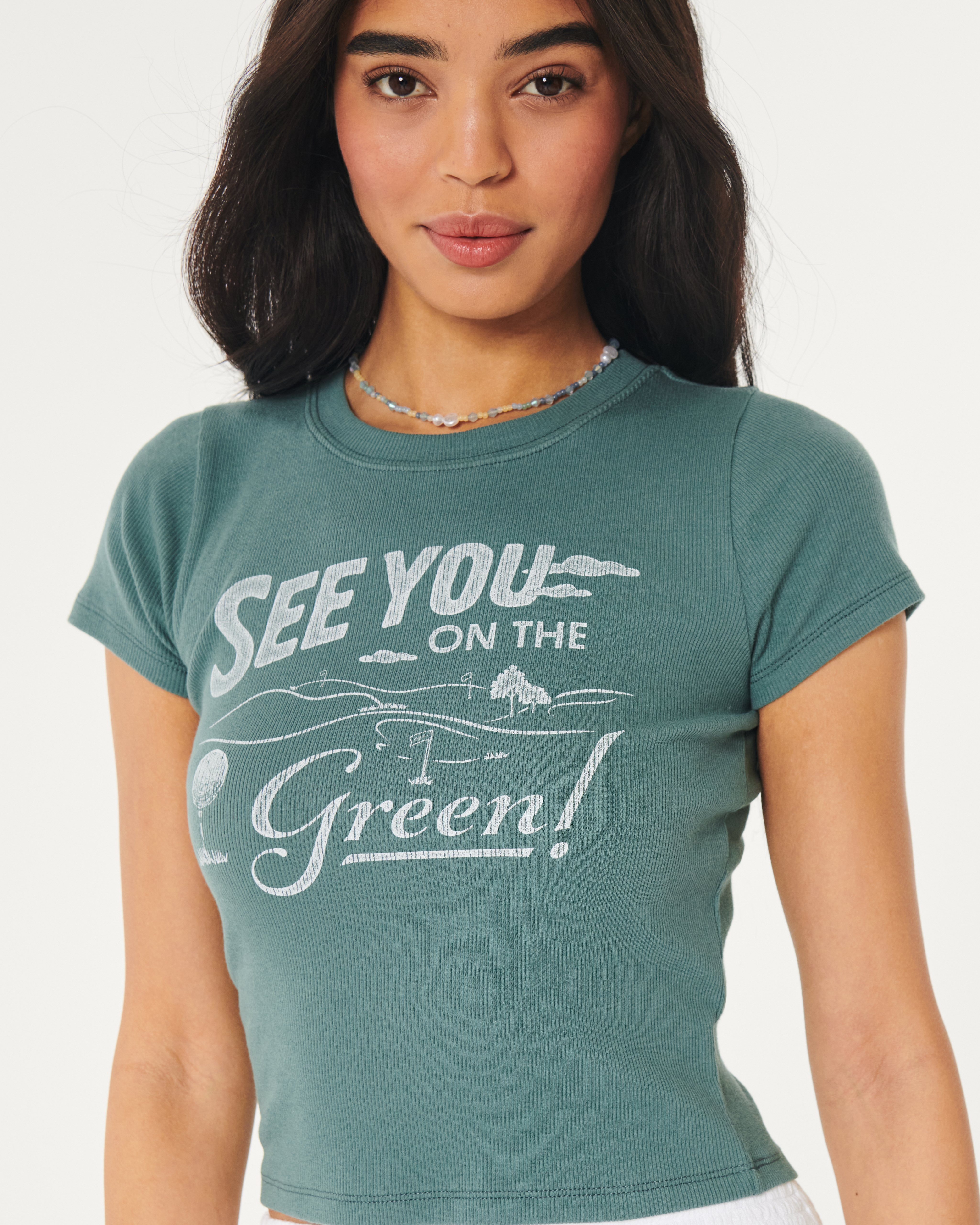 Hollister green t outlet shirt