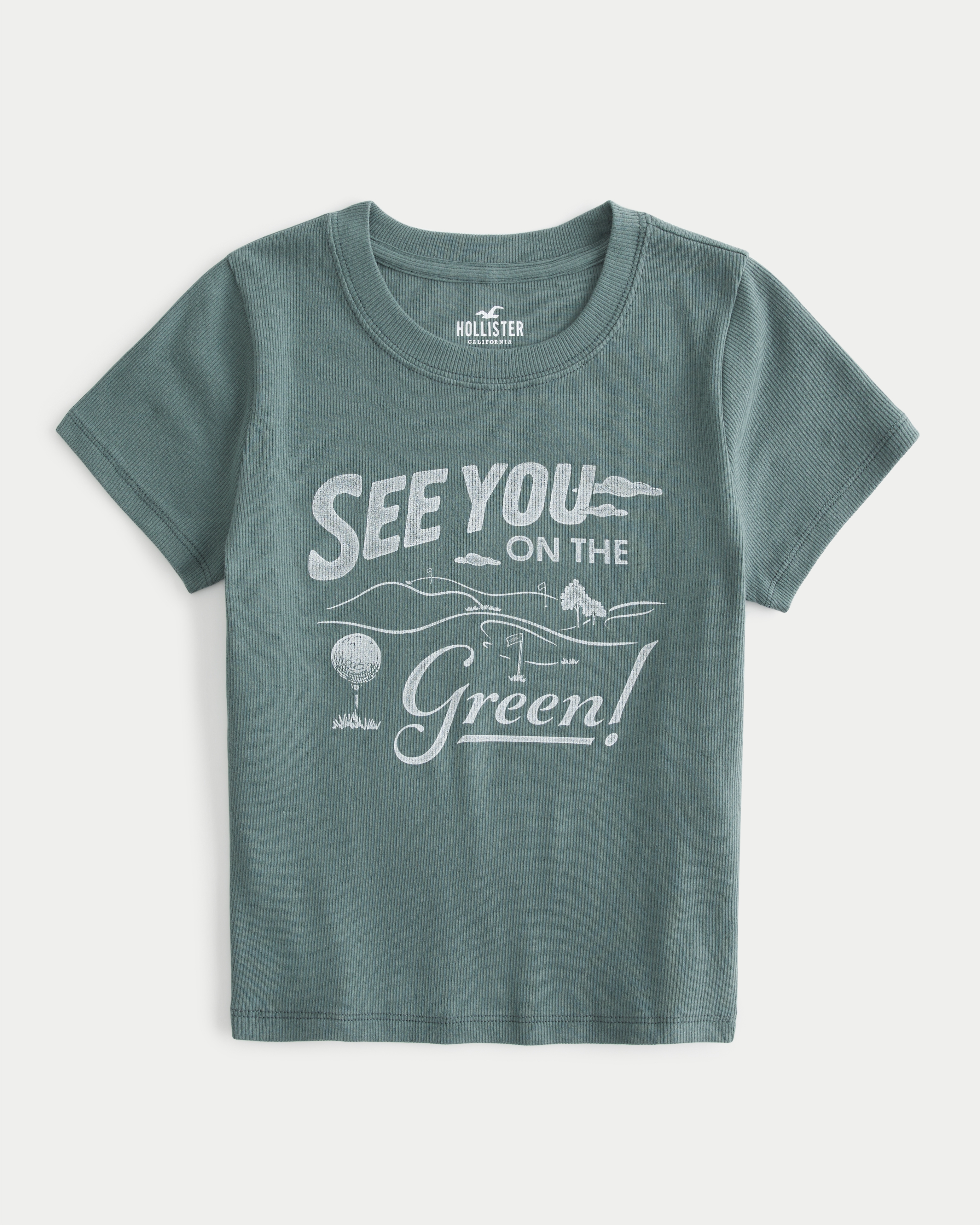 Hollister green cheap t shirt