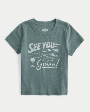 Hollister green t shirt hotsell