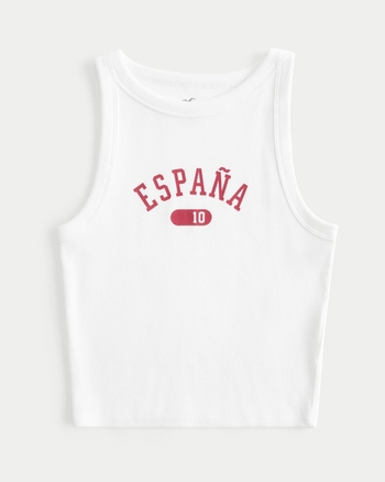 Women's Ribbed España Graphic High-Neck Tank | Women's Tops ...