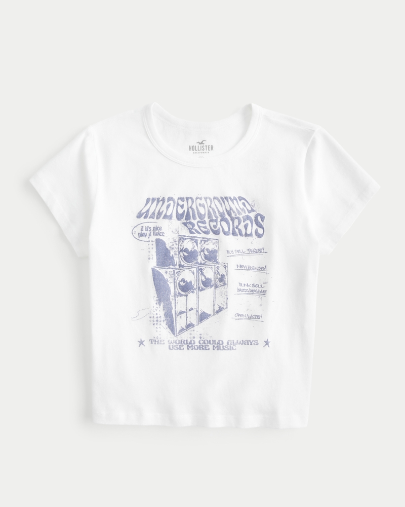 Hollister Print Graphic Baby Tee