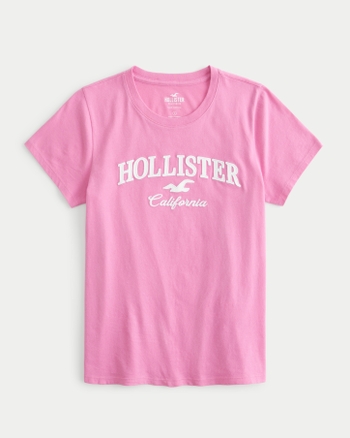 Hollister California Women Graphic Logo Applique Embroidered crop