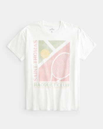 Mujeres Camiseta extragrande con estampa de Saint Thomas Racquet Club