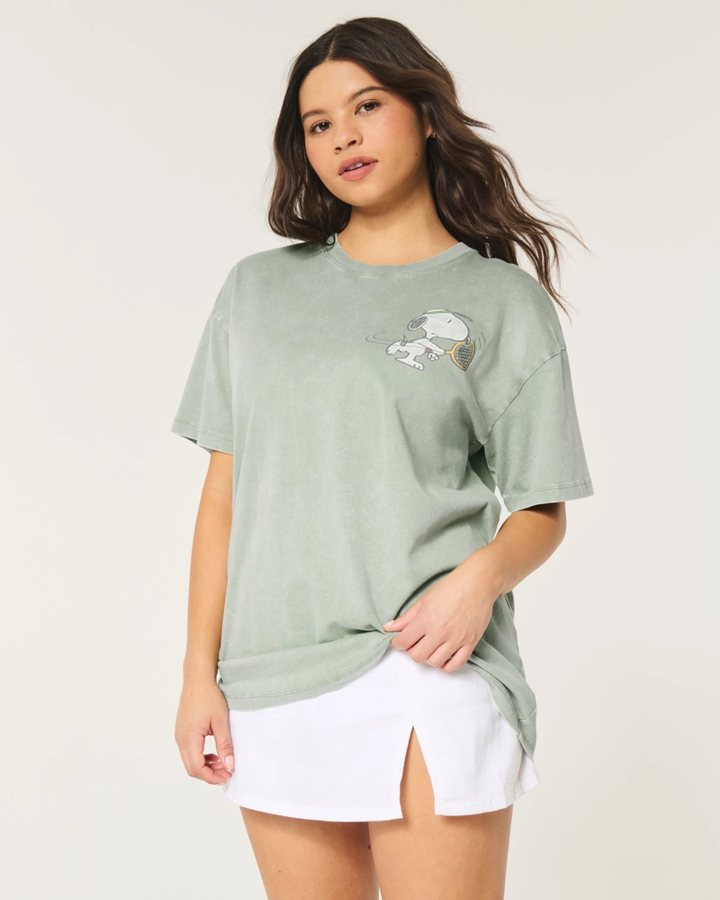 Oversized Peanuts Tennis Graphic Tee