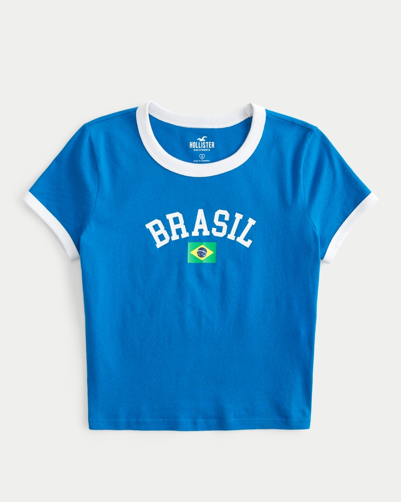 Women's Brasil Graphic Baby Tee, Women's Tops