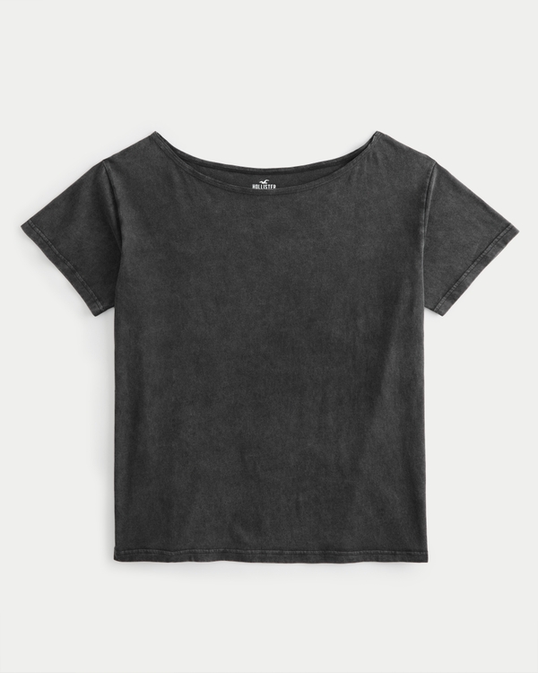 Hollister Women's Graphic Tee T-Shirt (US, Alpha, X-Small, Regular,  Regular, Black 0027-900) at  Women's Clothing store