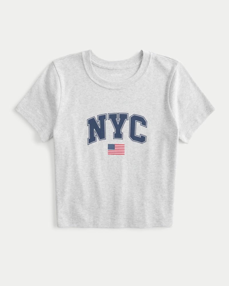 Women s NYC Graphic Baby Tee Women s Clearance HollisterCo