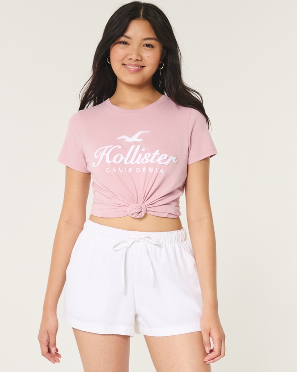 Easy Cotton Logo Graphic Tee, Light Pink