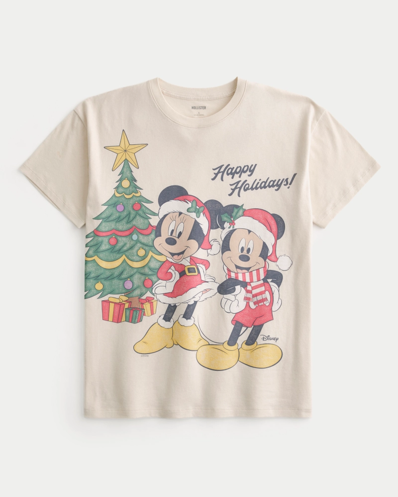 Oversized Minnie & Mickey Mouse Graphic Tee