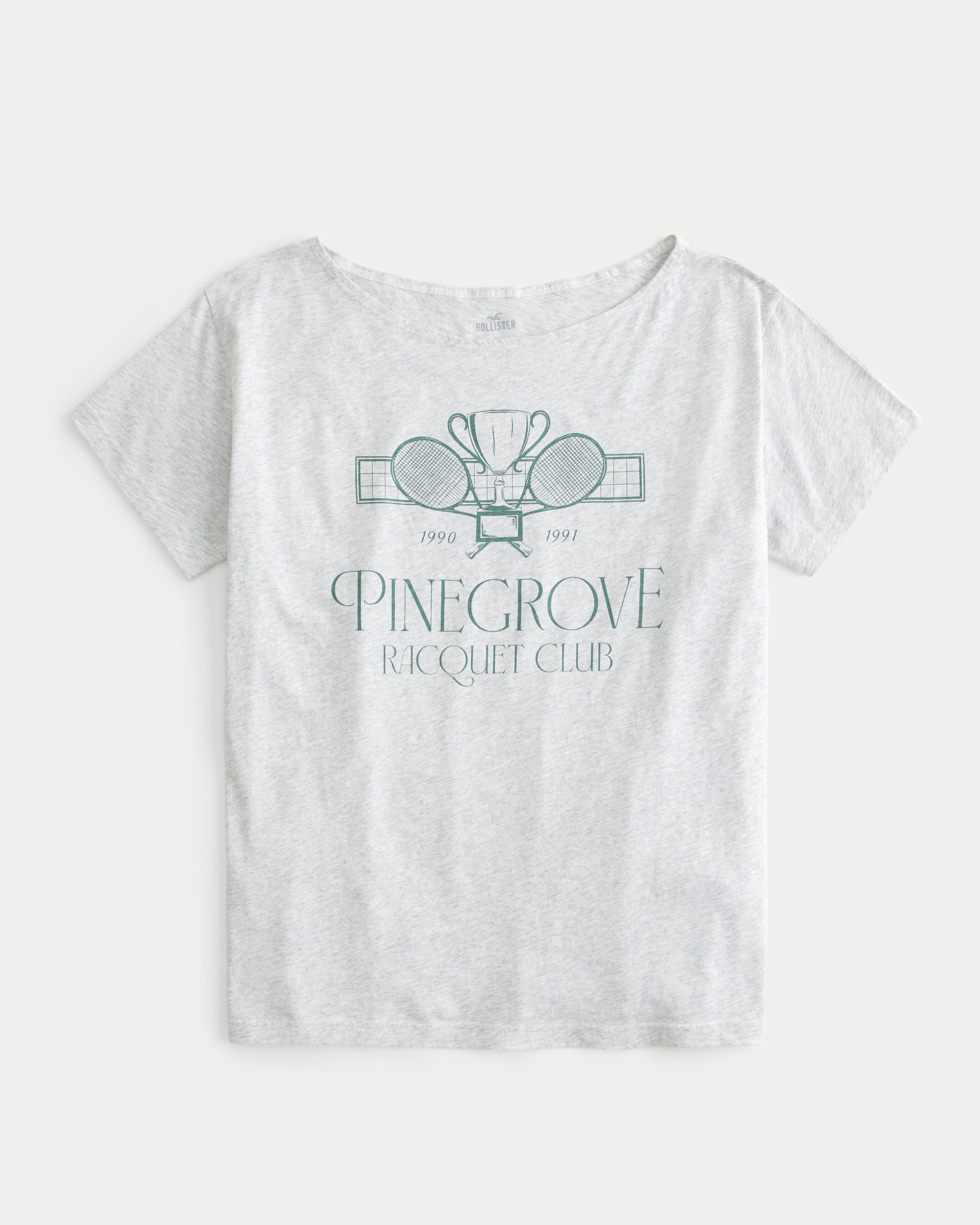 Oversized Off-the-Shoulder Pinegrove Racquet Club Graphic Tee