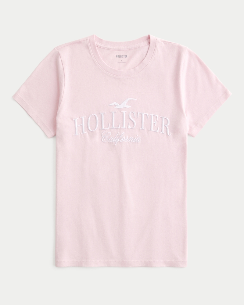 Hollister embroidered logo graphic tee online