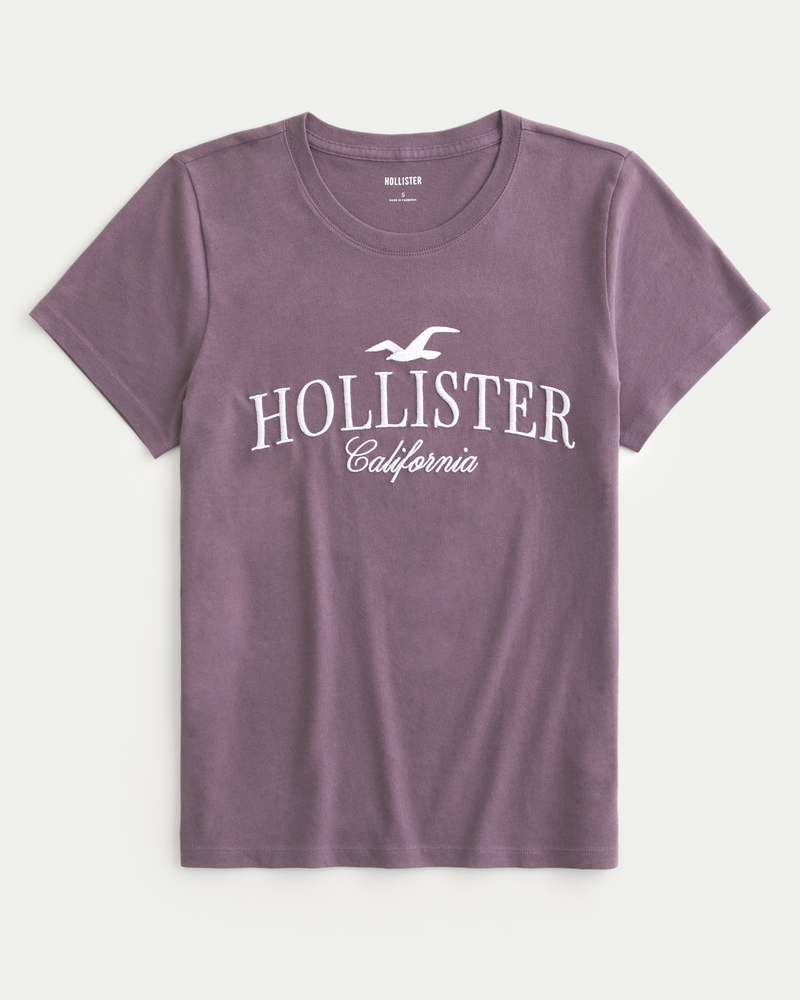 Hollister embroidered logo graphic tee online