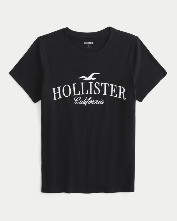 Camisetas con estampa negras para mujer Hollister Co