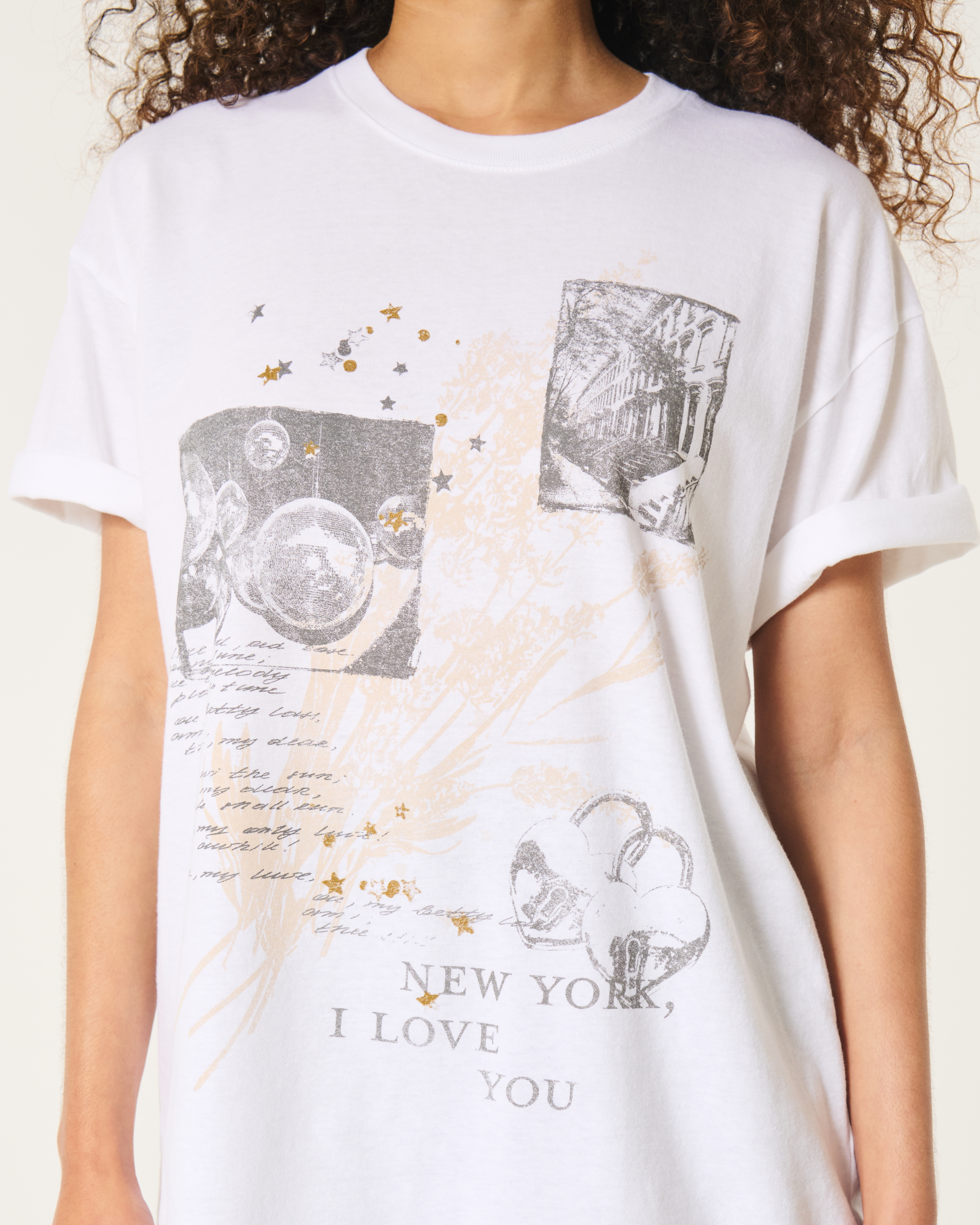 Oversized New York I Love You Graphic Tee