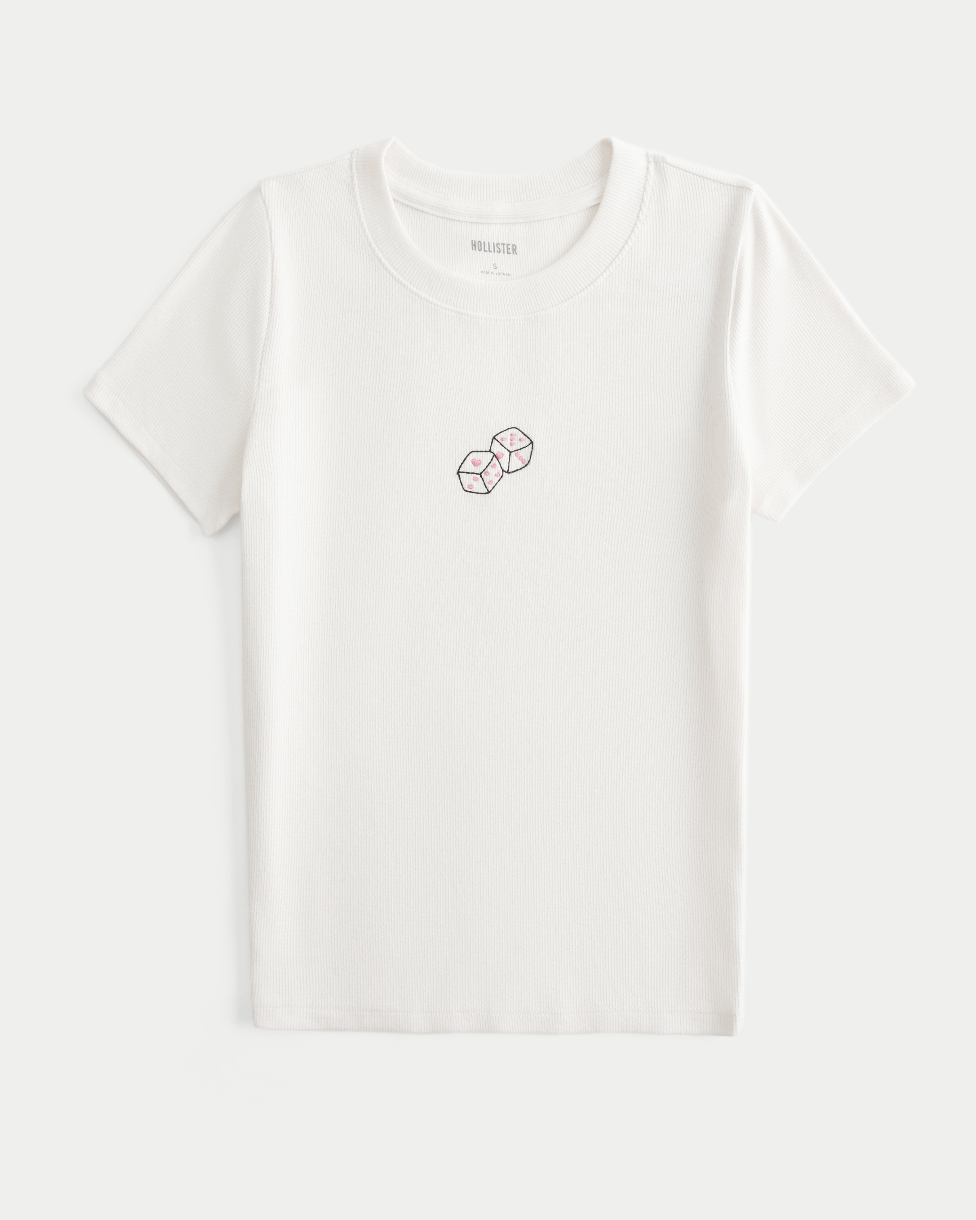 Ribbed Longer-Length Dice Graphic Baby Tee