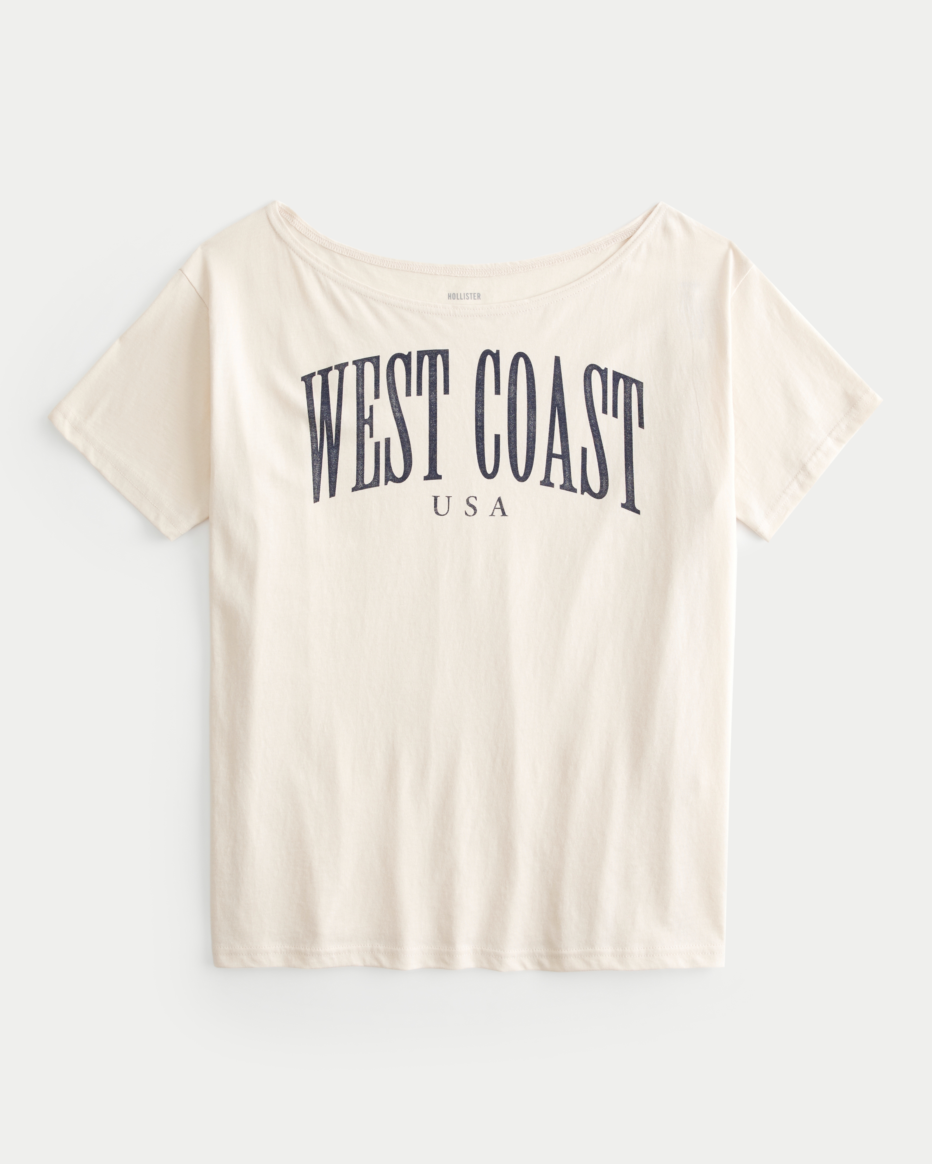 Oversized Off-the-Shoulder West Coast Graphic Tee