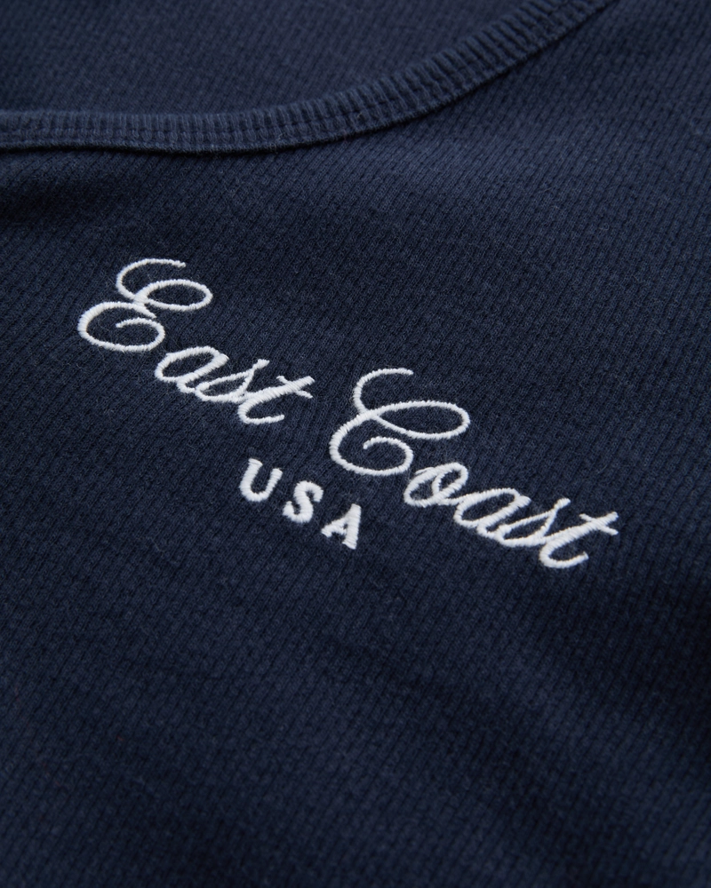 Ribbed East Coast Graphic Henley