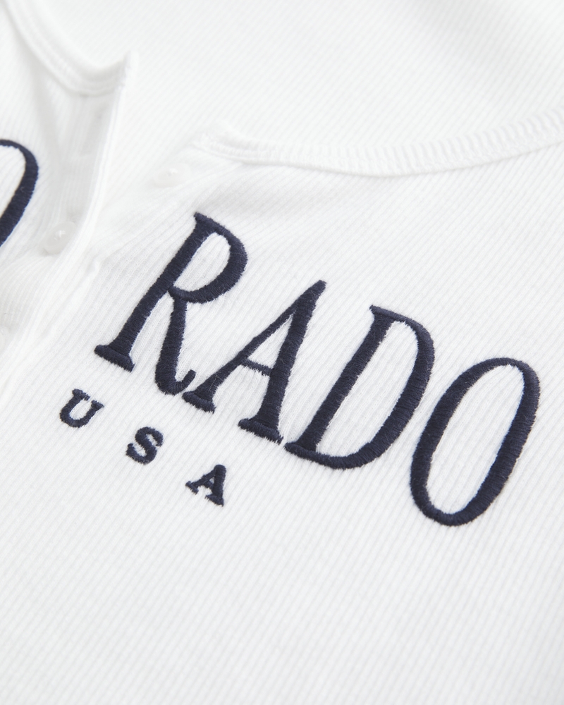 Ribbed Vail Colorado Graphic Henley